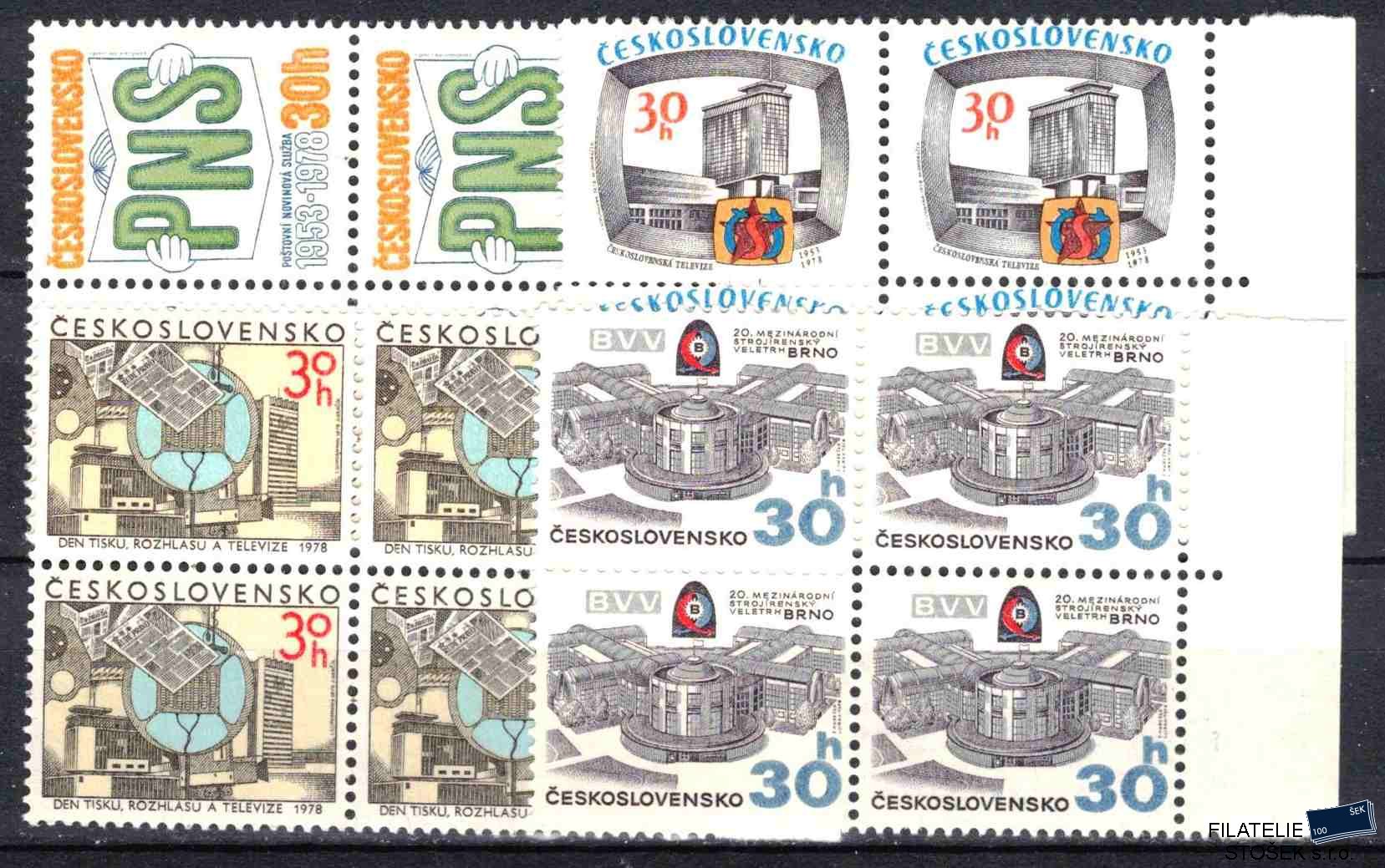 ČSSR známky 2336-9 Čtyřbloky krajové