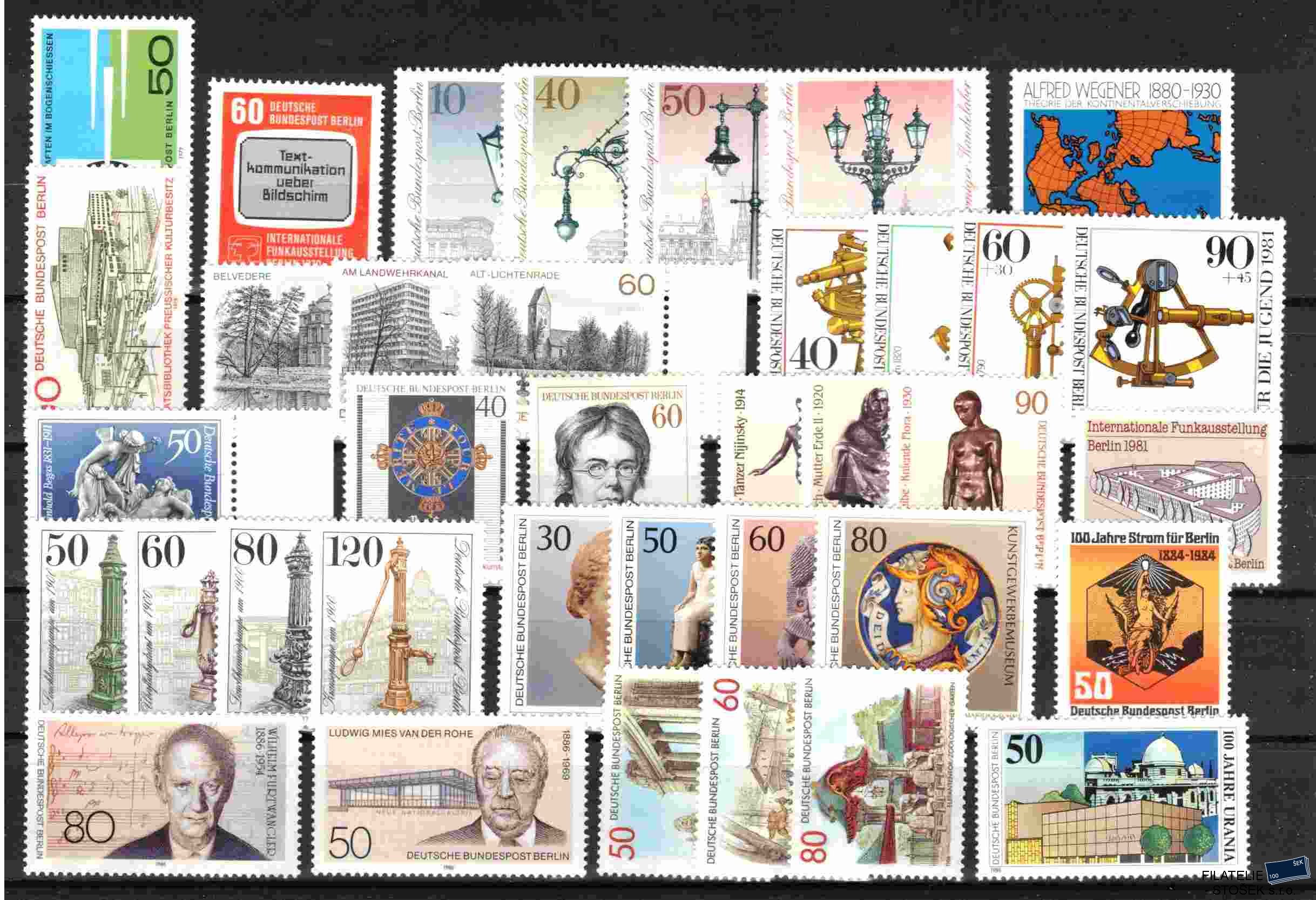Německo - Berlin známky - sestava známek na kartičce A 5
