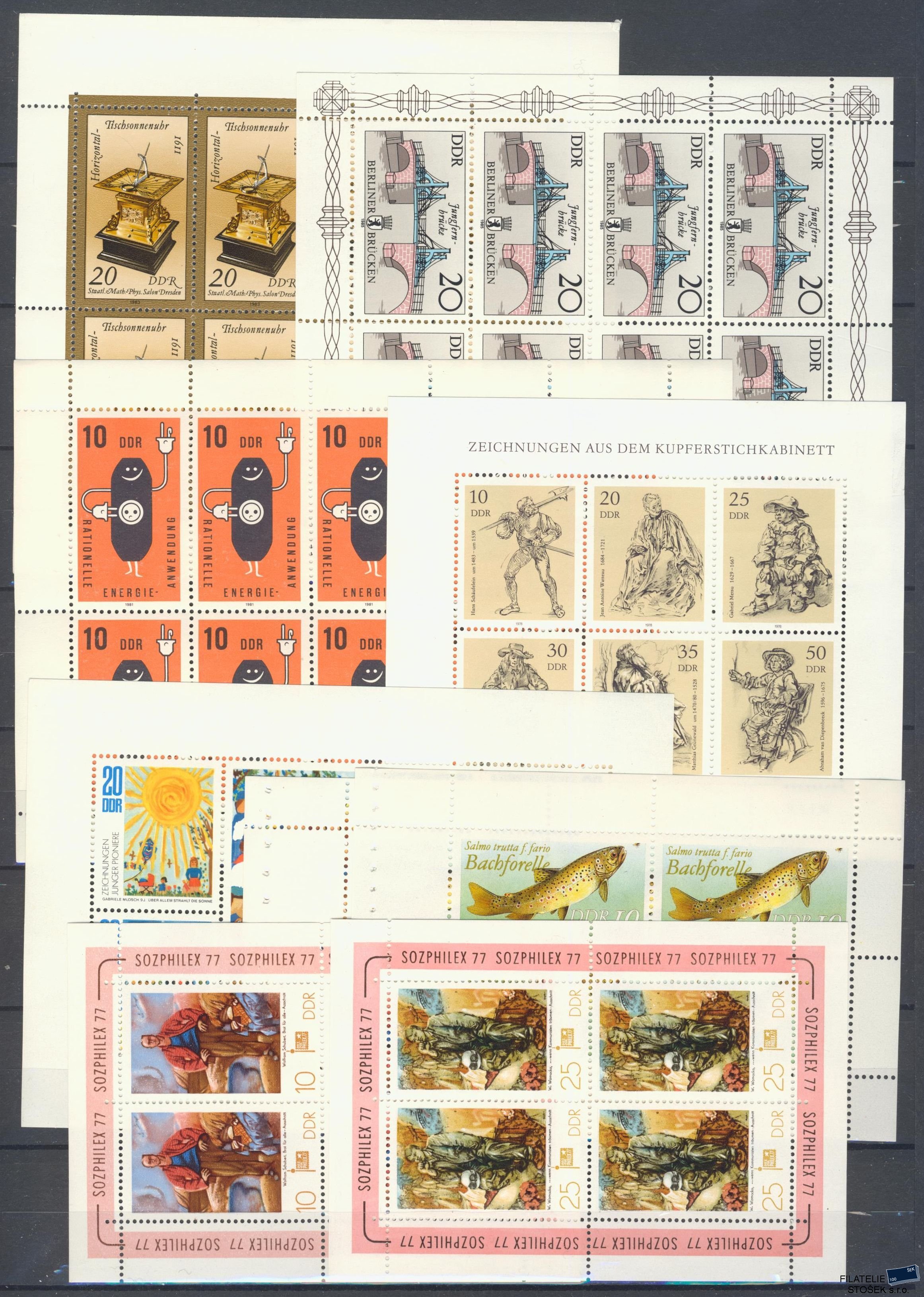 Německo - NDR známky - sestava Klb. na kartičce A 5
