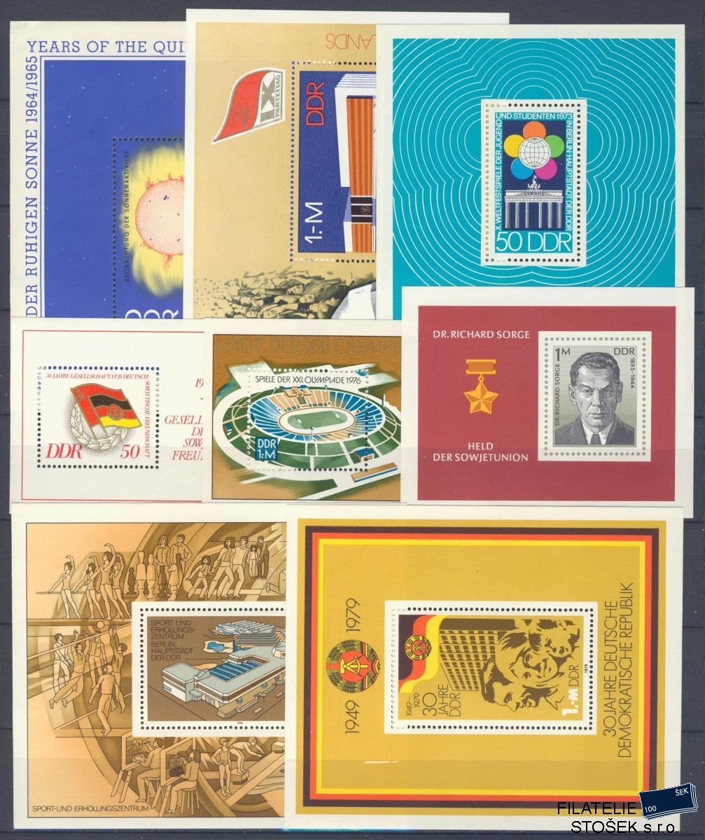Německo - NDR známky - sestava aršíků na kartičce A 5