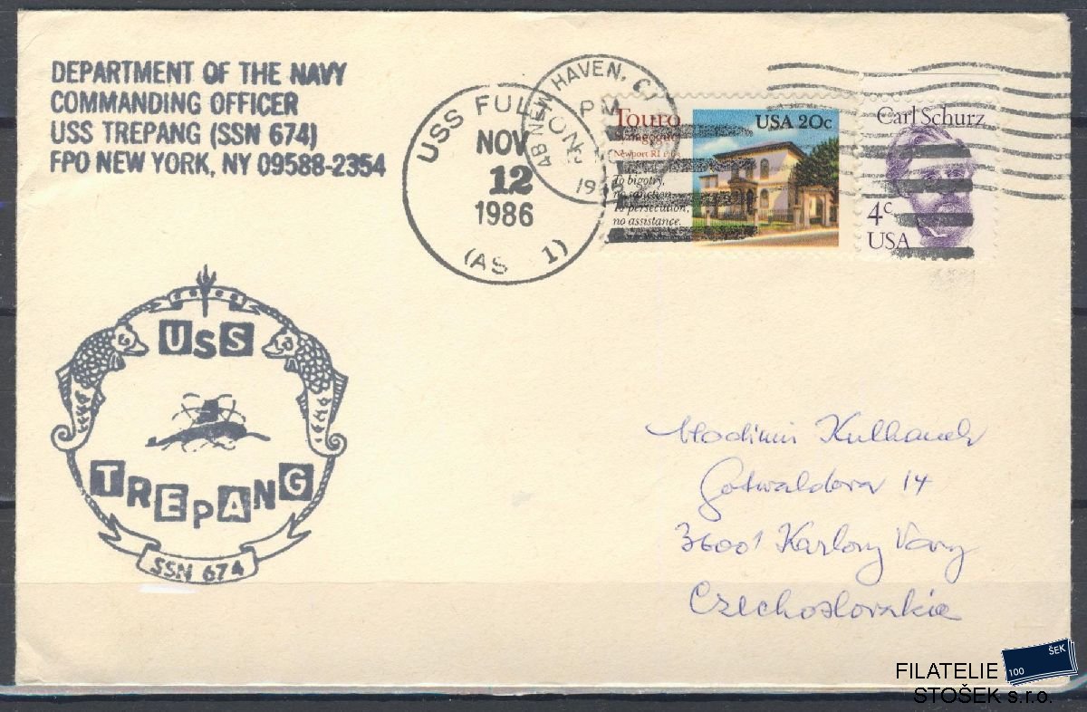 Lodní pošta celistvosti - USA - USS Fulton