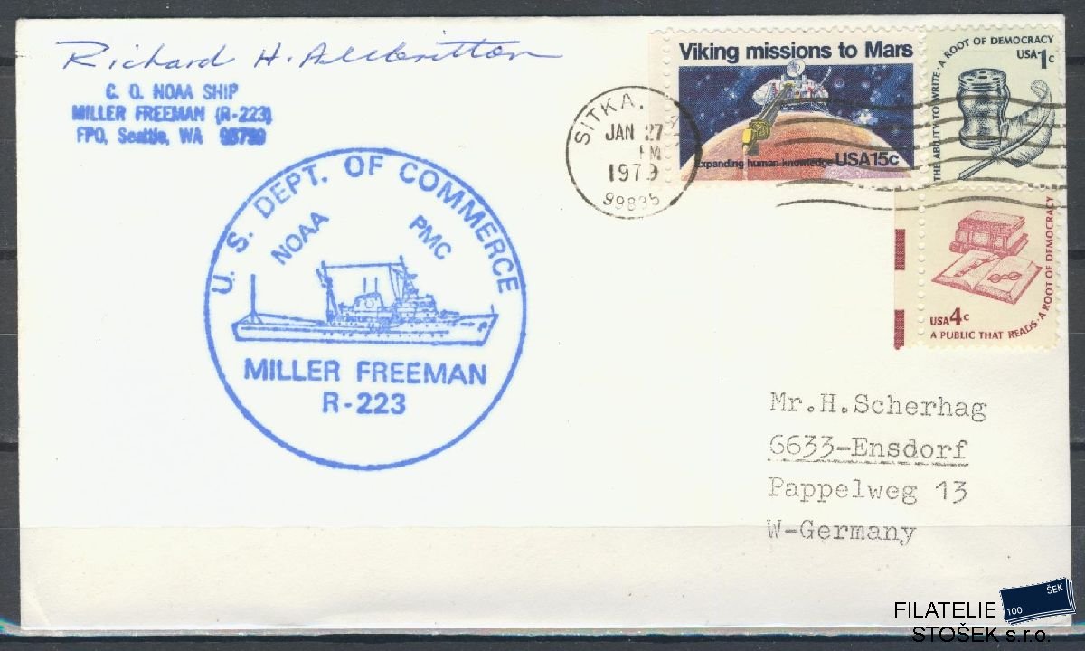 Lodní pošta celistvosti - USA - USS Miler Freeman