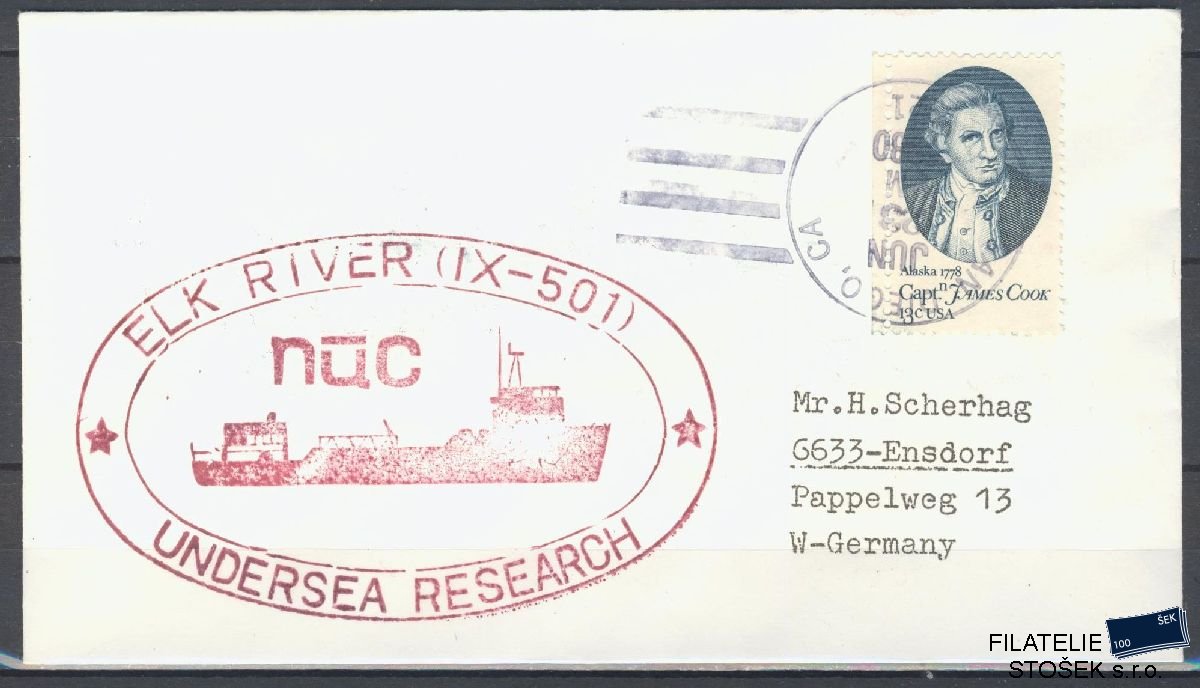 Lodní pošta celistvosti - USA - USS Elk River
