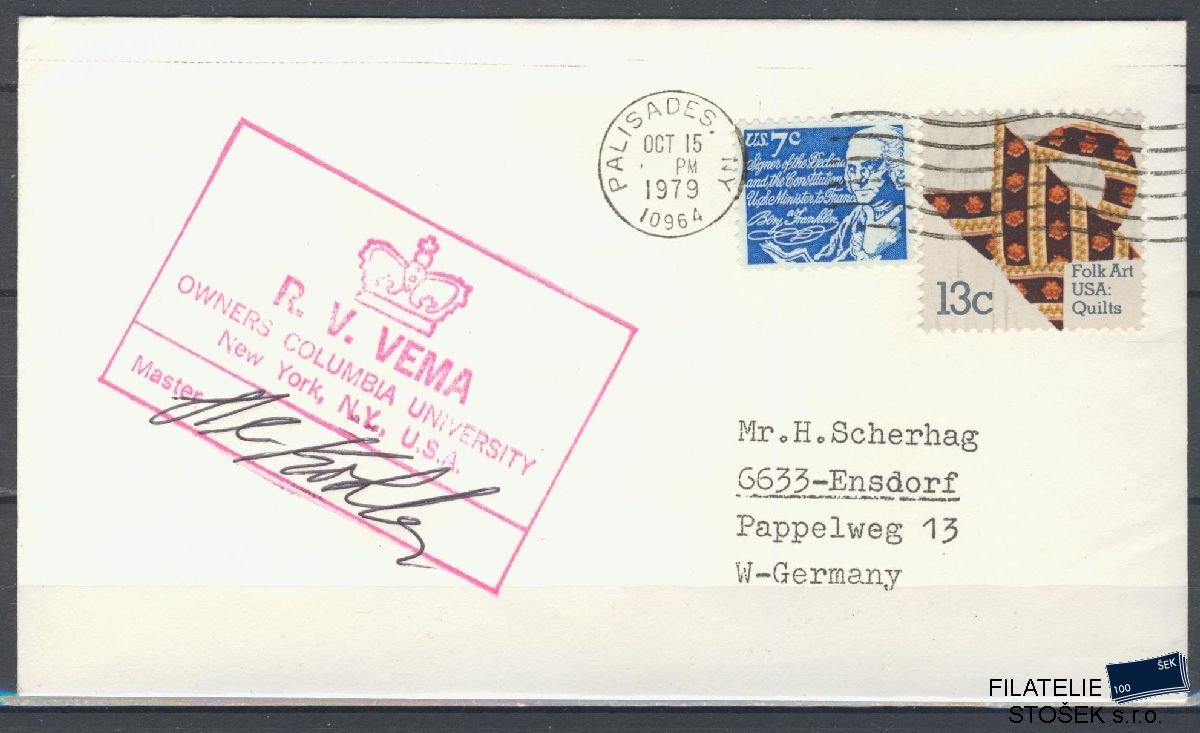 Lodní pošta celistvosti - USA - USS R.V. Vema