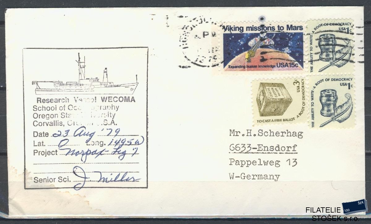 Lodní pošta celistvosti - USA - USS Wecoma