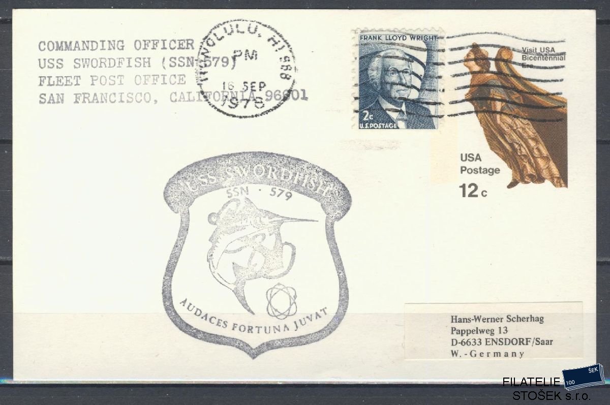 Lodní pošta celistvosti - USA - USS Swordfish