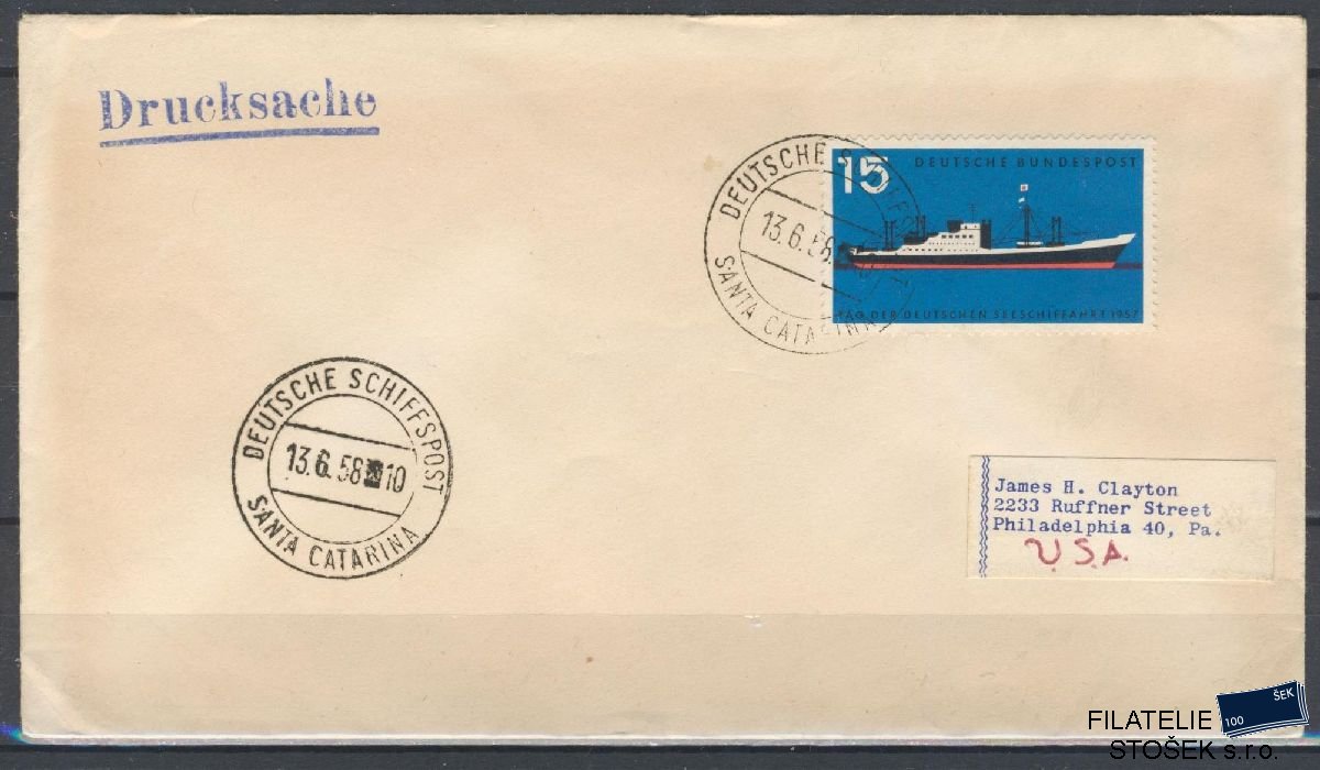 Lodní pošta celistvosti - Deutsche Schifpost - MS Santa Catarina