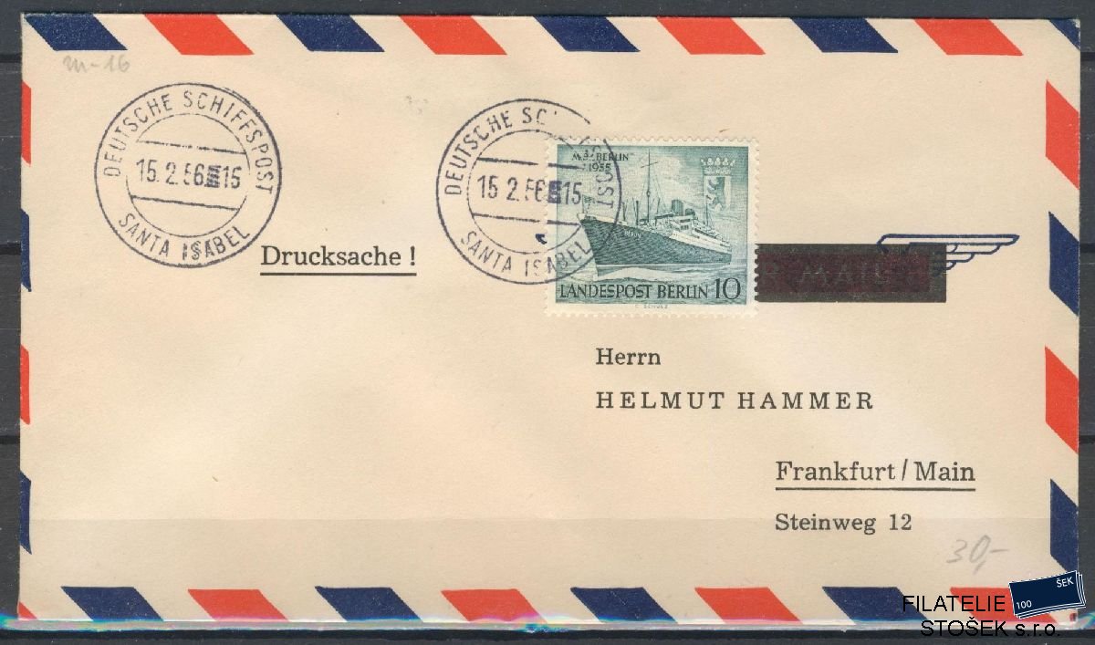 Lodní pošta celistvosti - Deutsche Schifpost - MS Santa Isabel