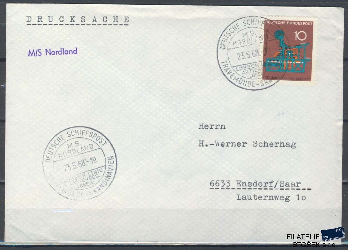 Lodní pošta celistvosti - Deutsche Schifpost - MS Lubeck