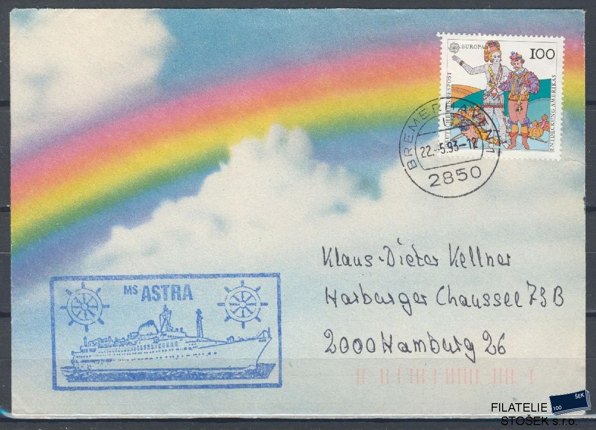 Lodní pošta celistvosti - Deutsche Schifpost - MS Astra