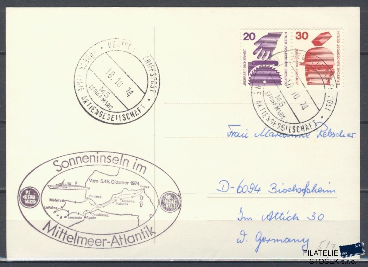 Lodní pošta celistvosti - Deutsche Schifpost - MS Regina Maris