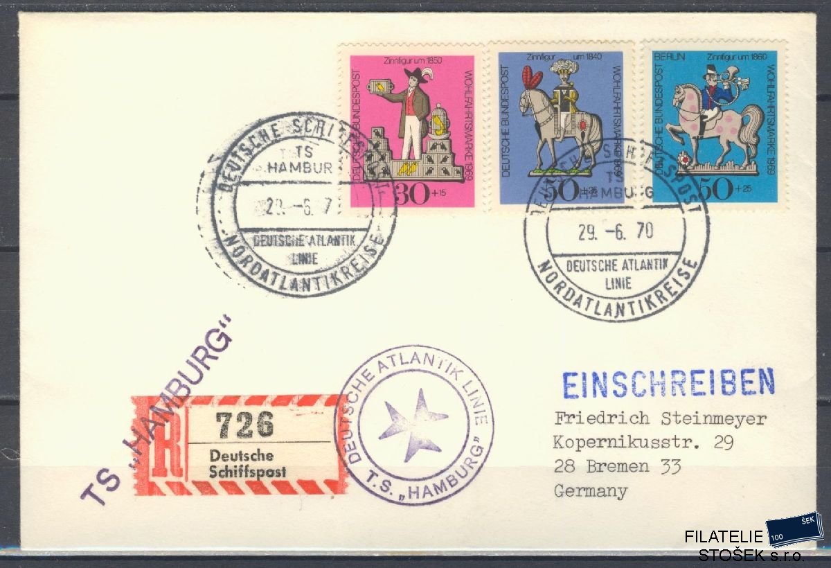 Lodní pošta celistvosti - Deutsche Schifpost - MS Deutsche Atlantic Linie
