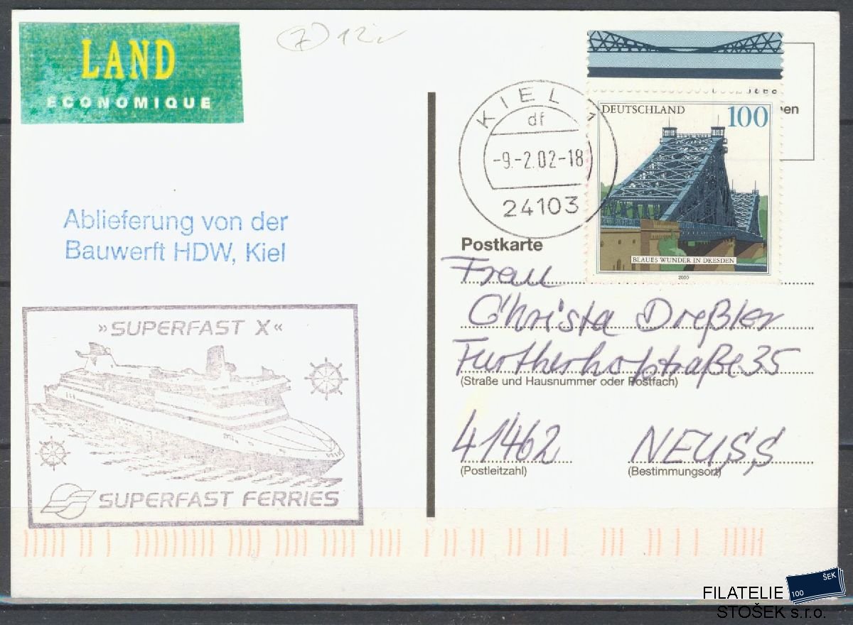 Lodní pošta celistvosti - Deutsche Schifpost - MS Superfast X