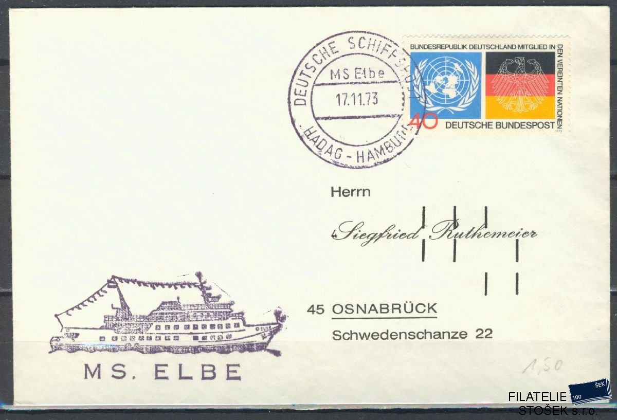 Lodní pošta celistvosti - Deutsche Schifpost - MS Elbe