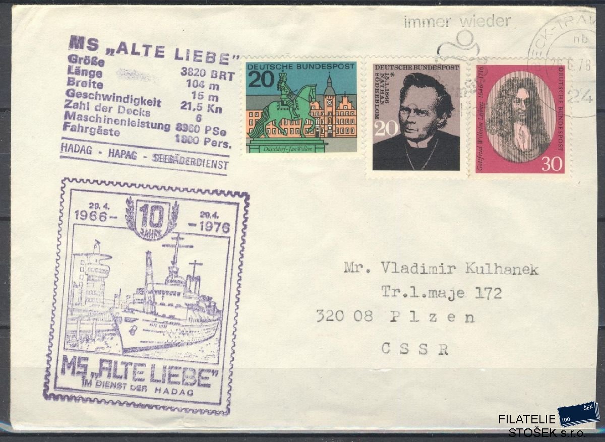 Lodní pošta celistvosti - Deutsche Schifpost - MS Alte Liebe