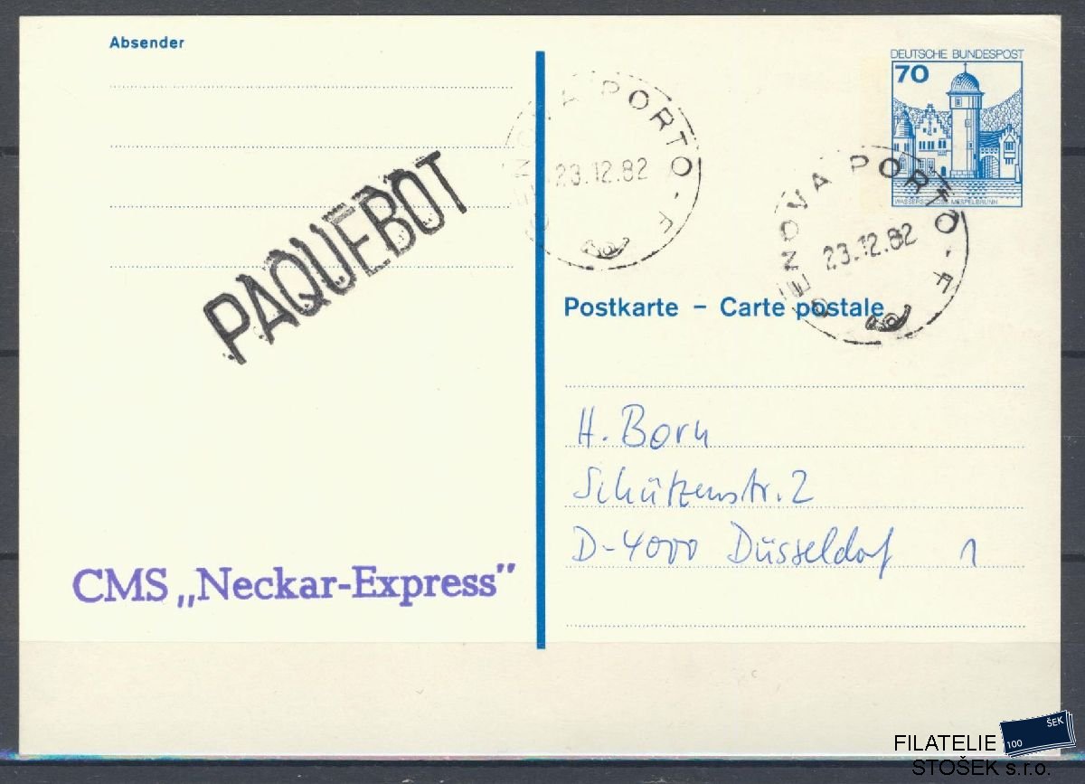 Lodní pošta celistvosti - Deutsche Schifpost - MS Neckar Express
