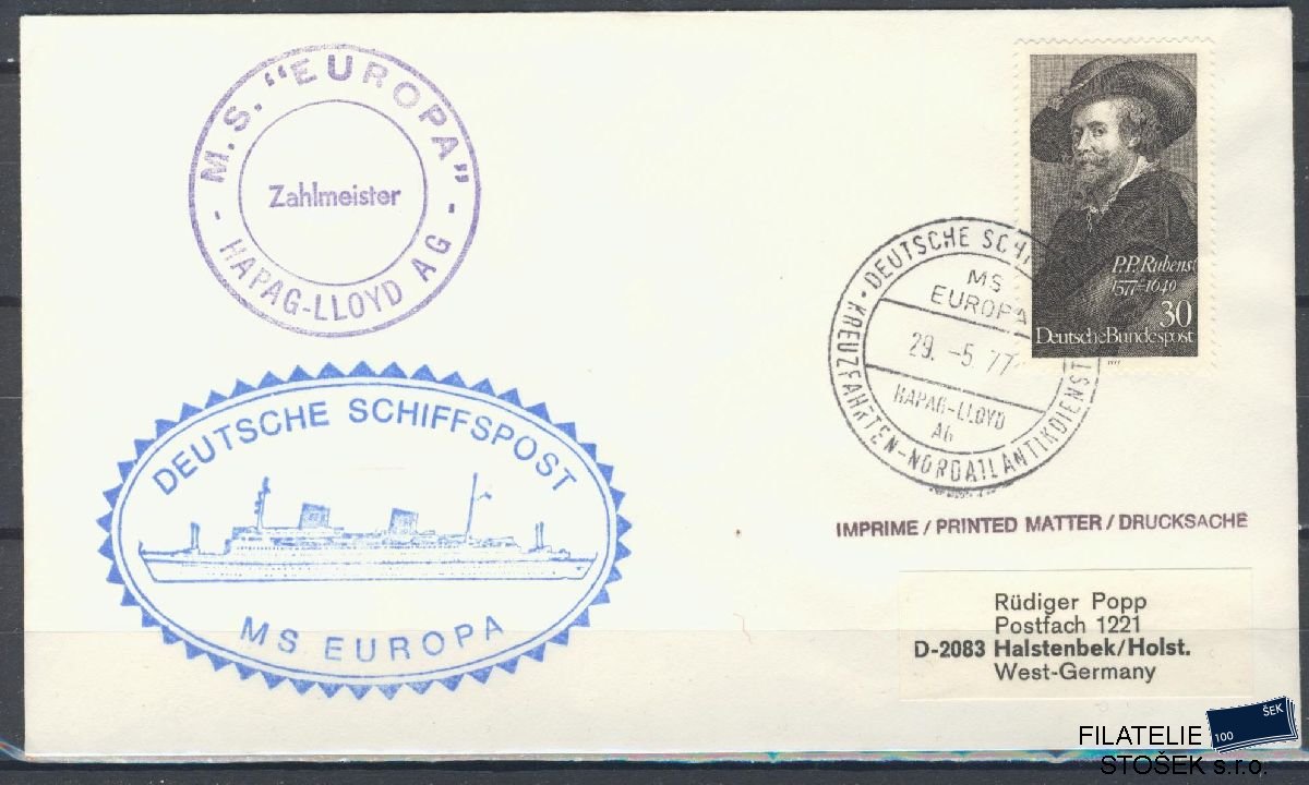 Lodní pošta celistvosti - Deutsche Schifpost - MS Europa
