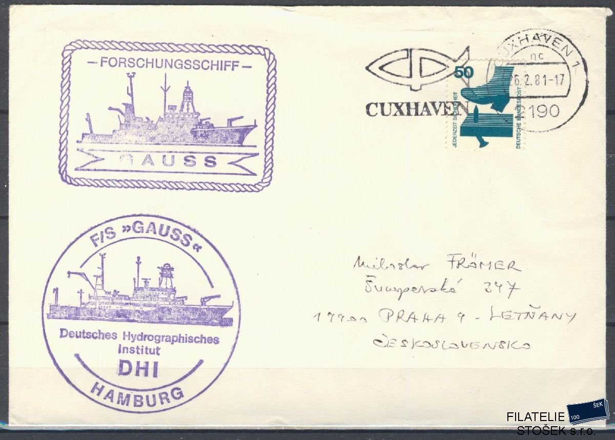 Lodní pošta celistvosti - Deutsche Schifpost - MS Gauss