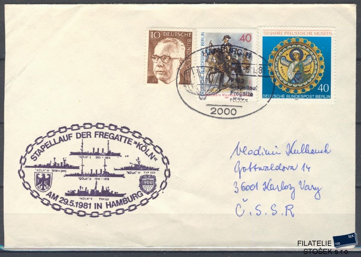 Lodní pošta celistvosti - Deutsche Schifpost - Fregate Köln