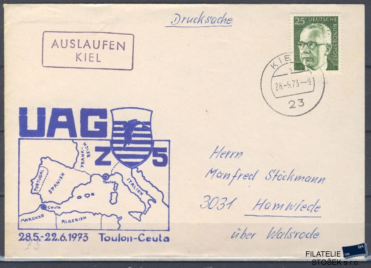 Lodní pošta celistvosti - Deutsche Schifpost - Zerstörer 5