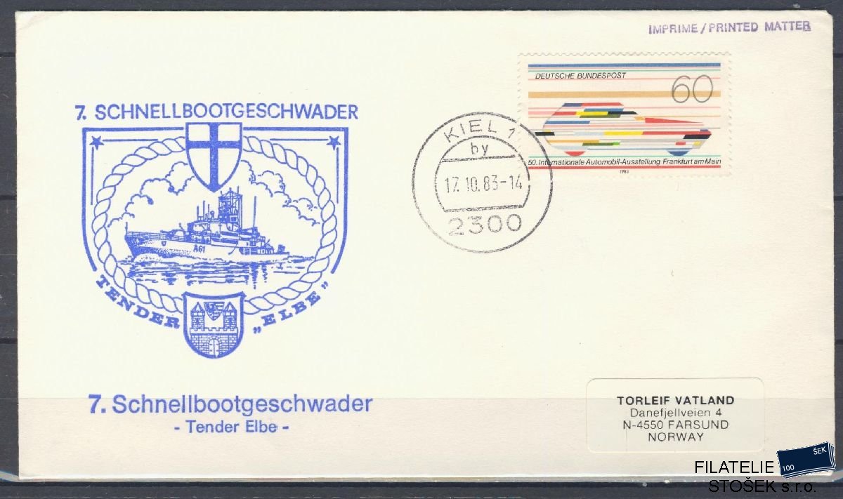 Lodní pošta celistvosti - Deutsche Schifpost - Tender Elbe