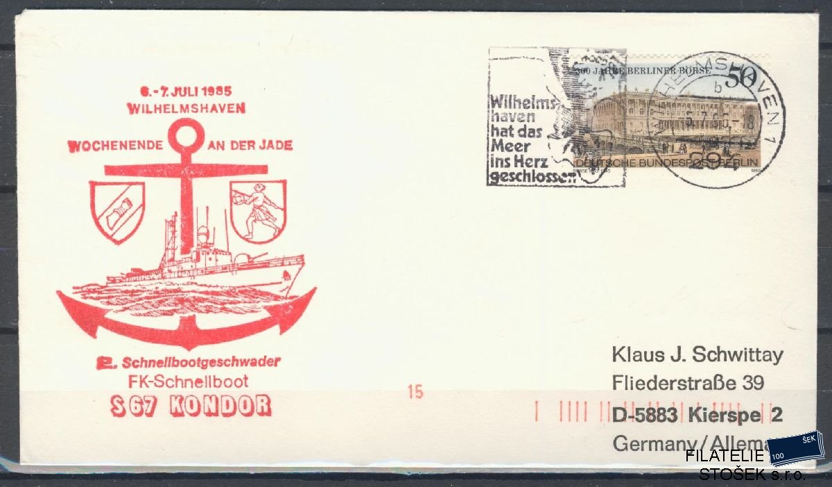 Lodní pošta celistvosti - Deutsche Schifpost - BM Boot Kondor