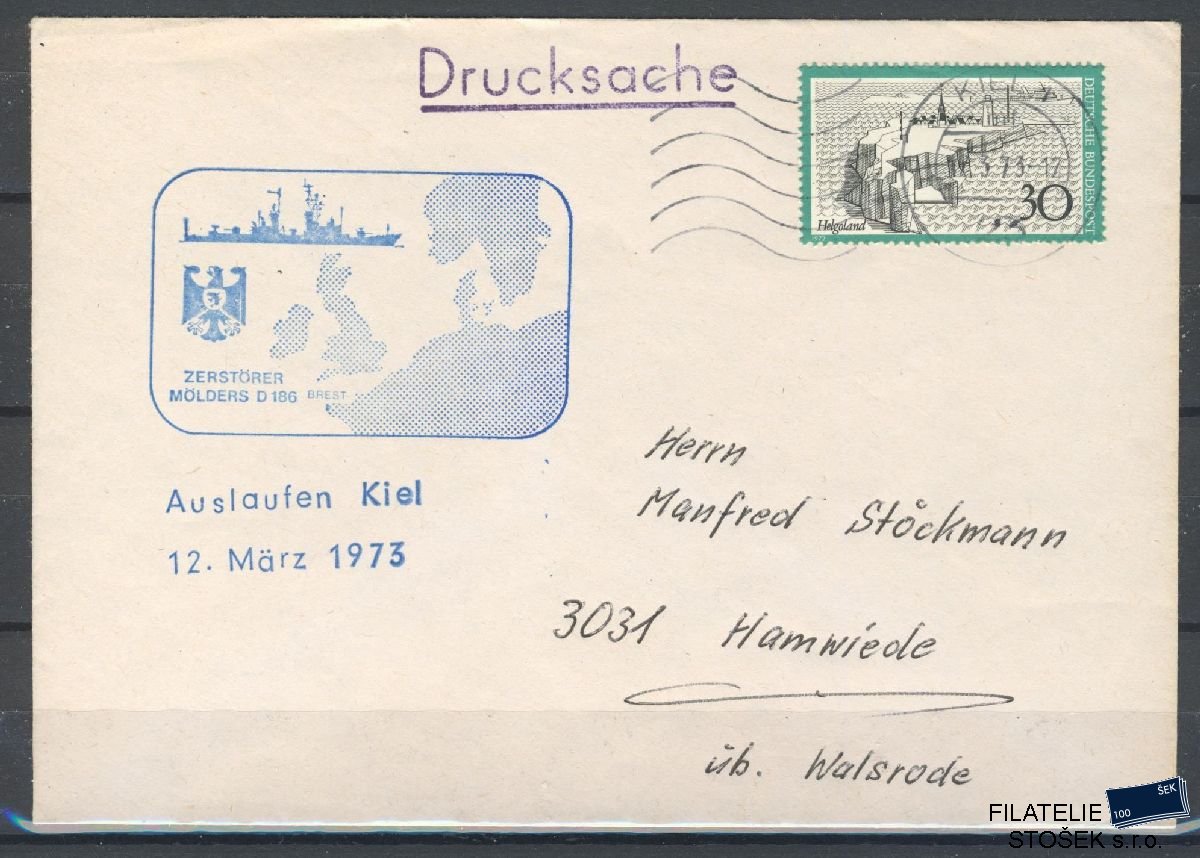 Lodní pošta celistvosti - Deutsche Schifpost - Zerstörer Mölders