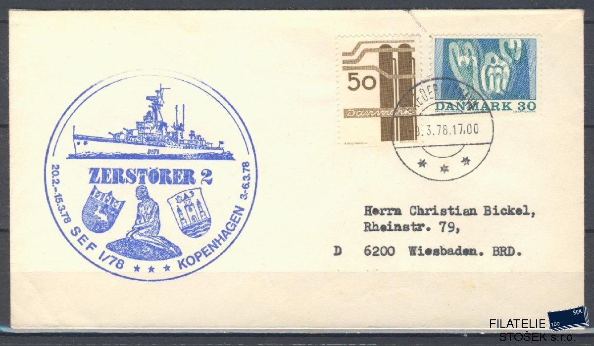 Lodní pošta celistvosti - Deutsche Schifpost - Zerstörer 2