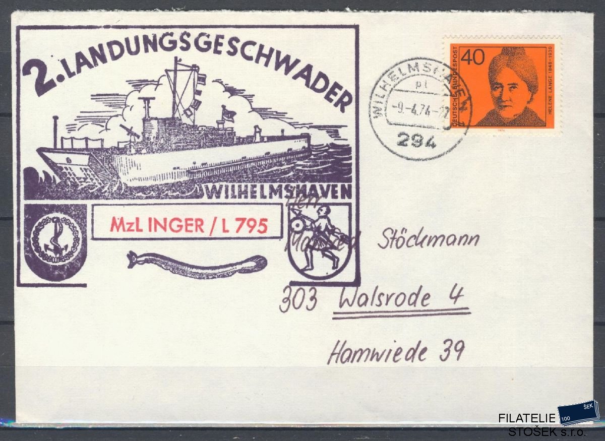 Lodní pošta celistvosti - Deutsche Schifpost - Landungsgeschwader Inger