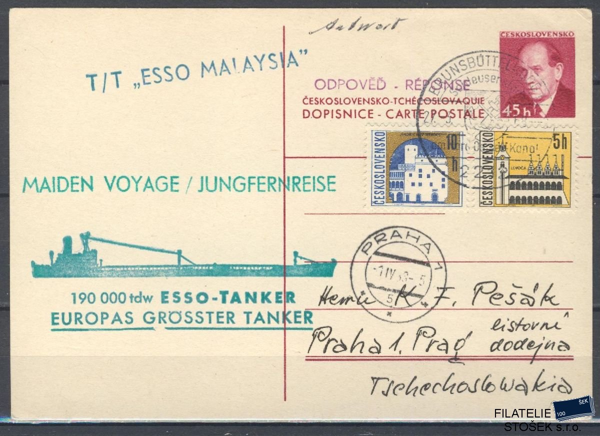 Lodní pošta celistvosti - Deutsche Schifpost - Tanker Esso