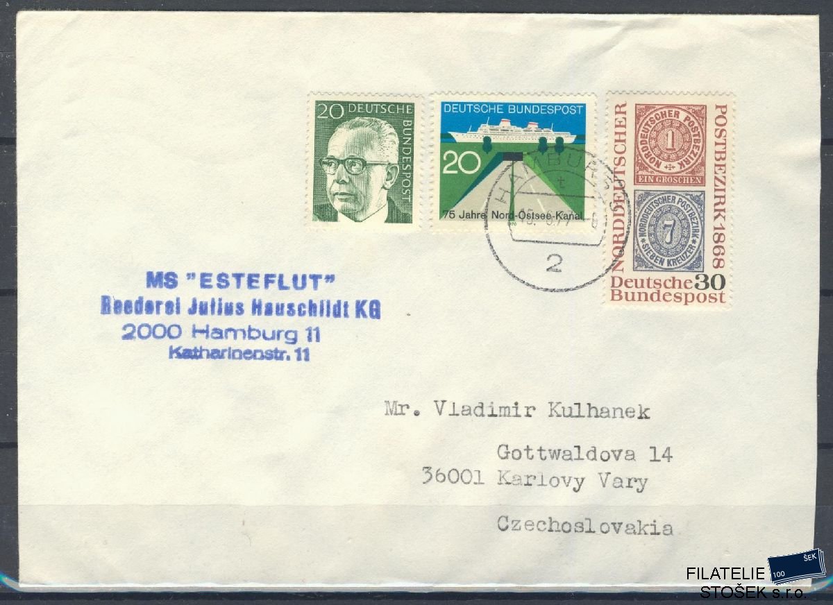Lodní pošta celistvosti - Deutsche Schifpost - MS Esteflut