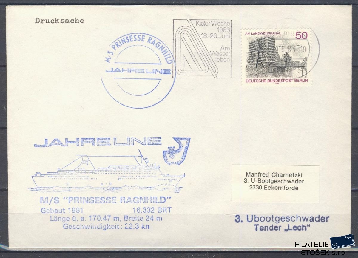 Lodní pošta celistvosti - Deutsche Schifpost - MS Prinsesse Ragnhild