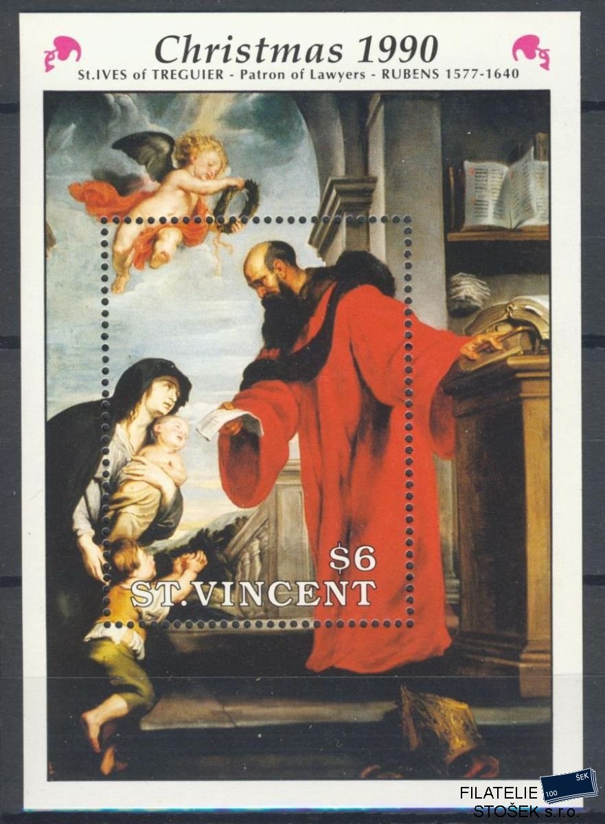 St.Vincent známky Mi 1574 - Bl.109  P. Rubens