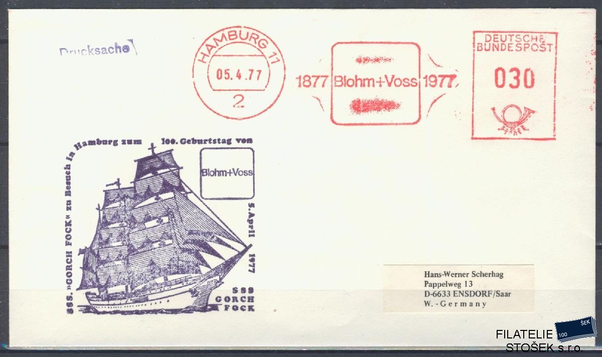 Lodní pošta celistvosti - Deutsche Schifpost - MS Gorch Fock
