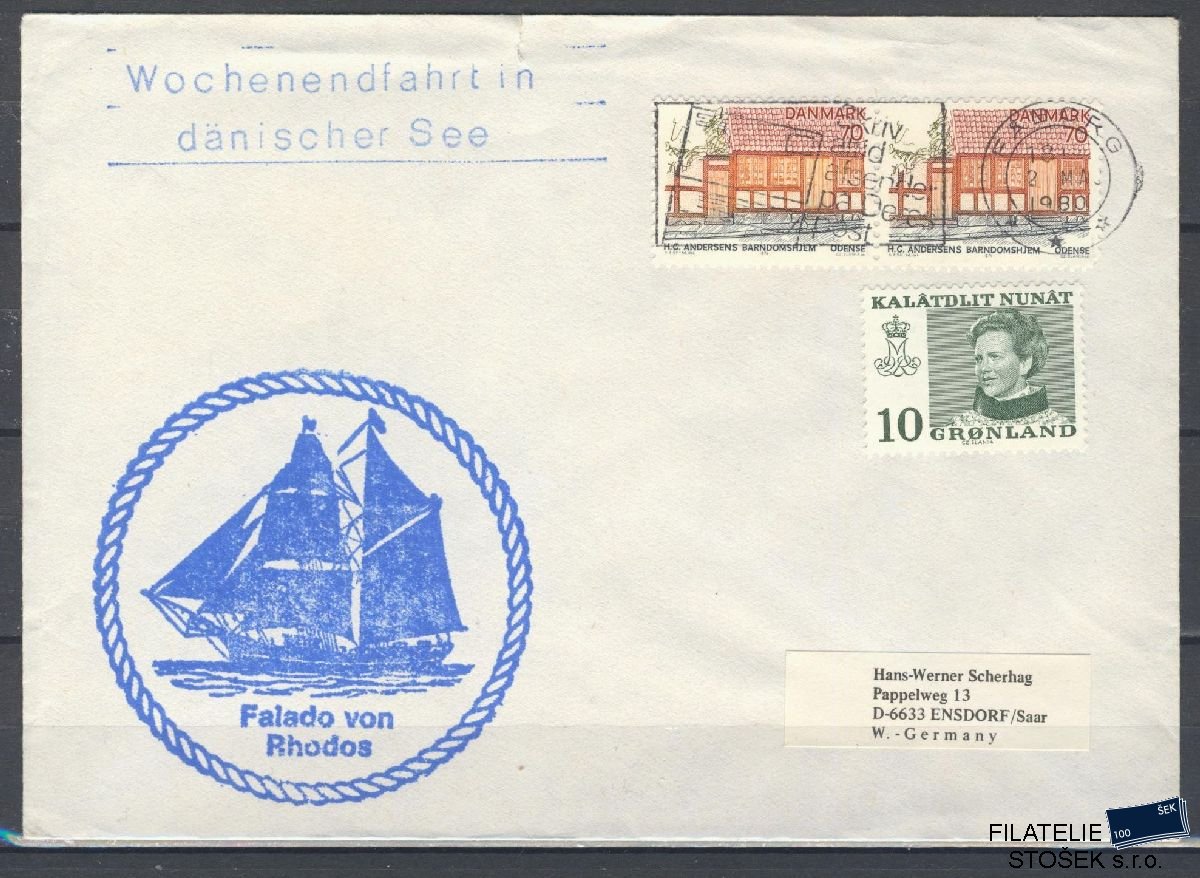 Lodní pošta celistvosti - Deutsche Schifpost - Falado von Rhodos