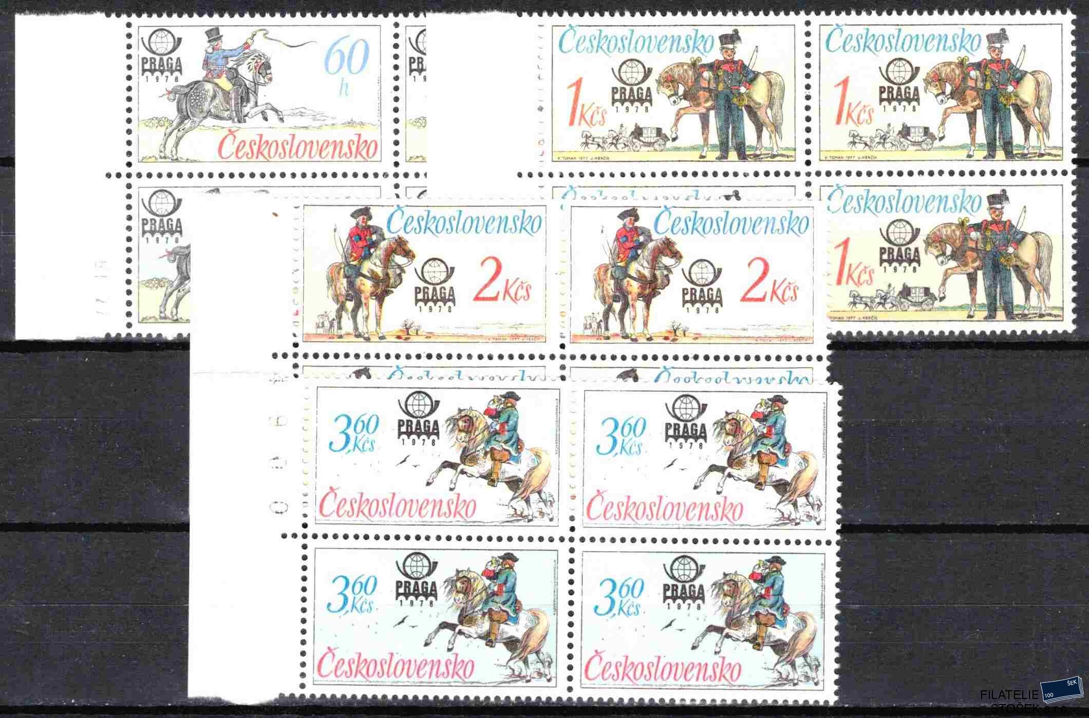 ČSSR známky 2253-6 Čtyřbloky krajové