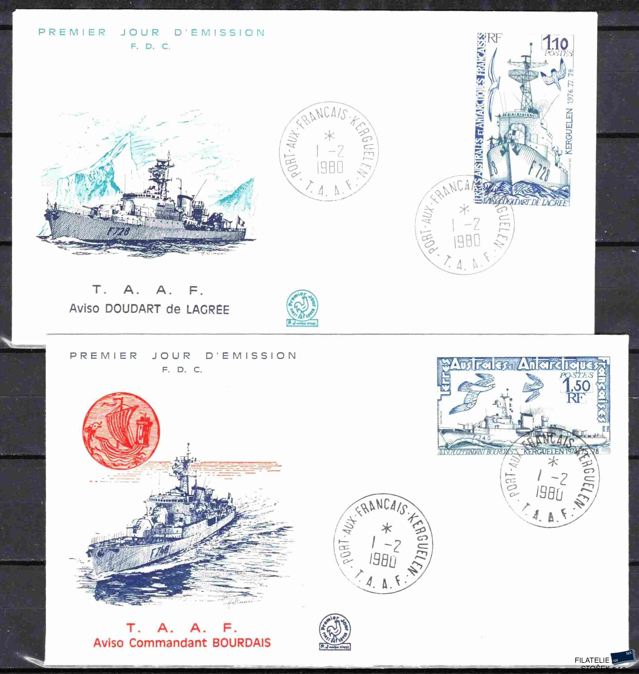 Antarktida francouzská známky Mi 0138-9 razítko Iles Kergeulen