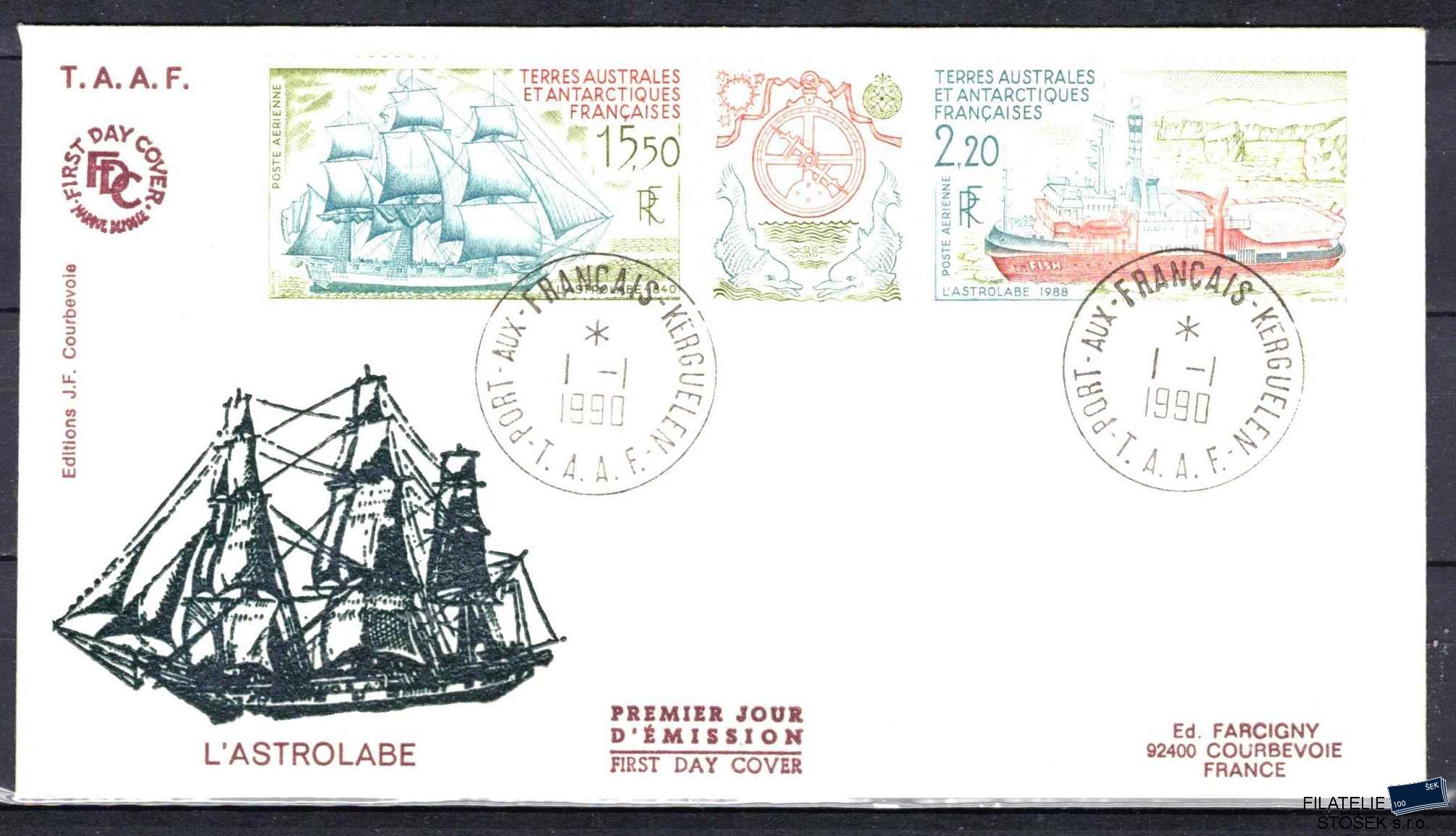 Antarktida francouzská známky Mi 0268-9 razítko Iles Kerguelen