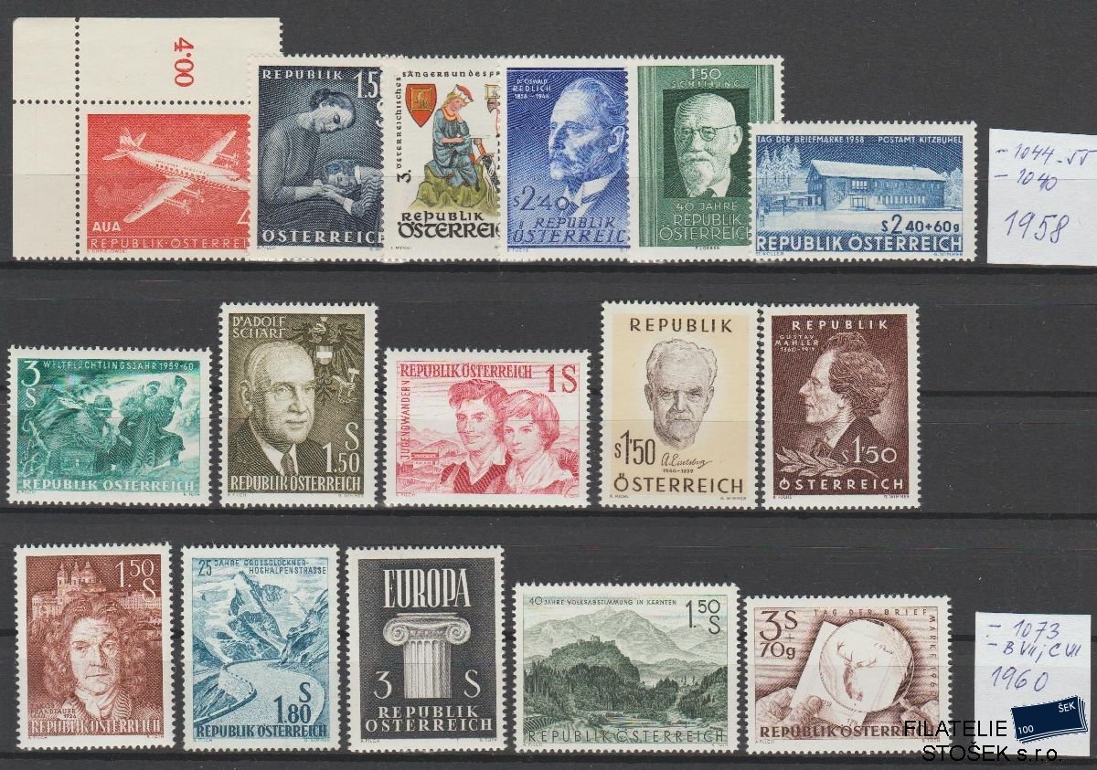 Rakousko známky ročníky 1958-1960 NK