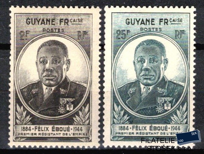 Guyane známky 1945 Felix Éboué