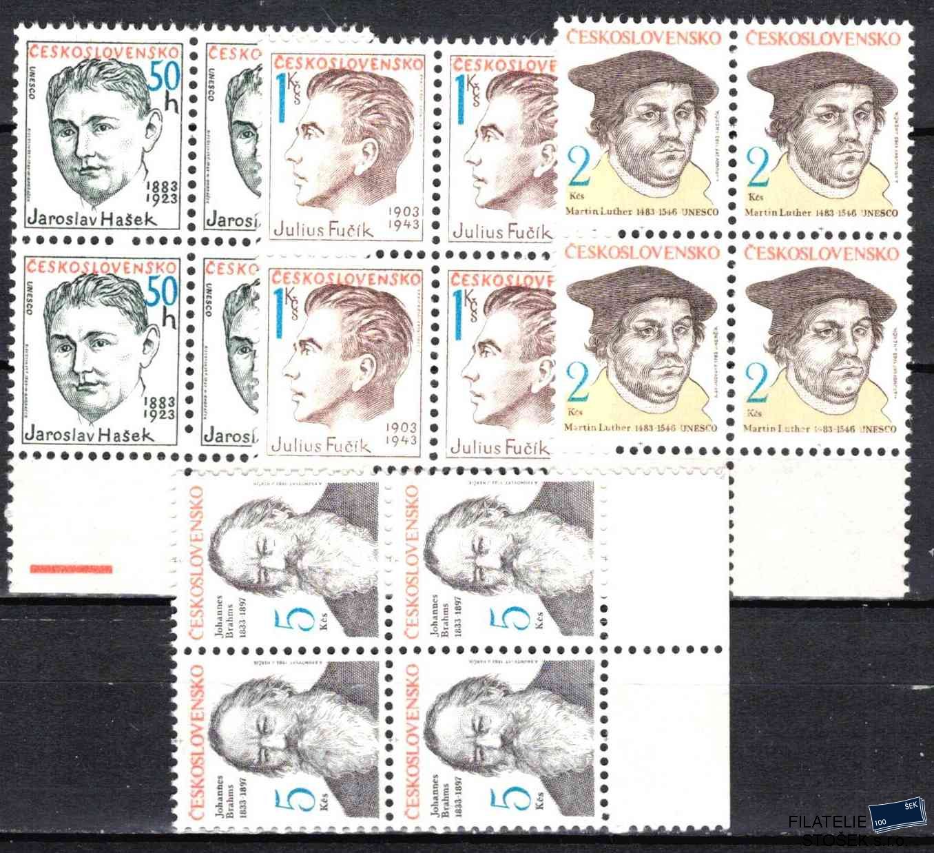 ČSSR známky 2575-8 Čtyřbloky krajové