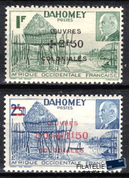Dahomey známky 1944 Pétain surchargés