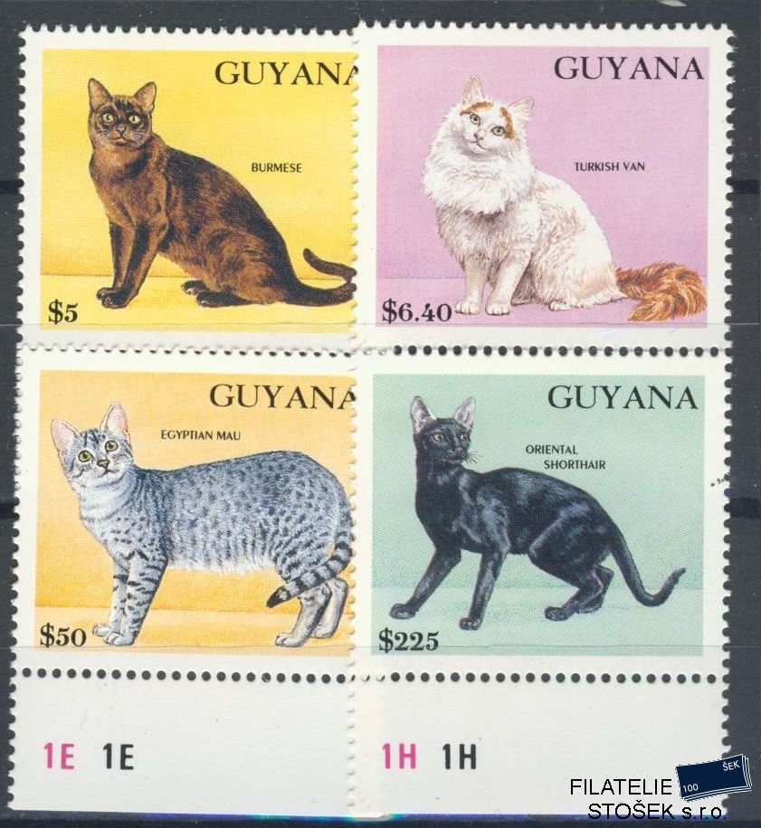 Guyana známky Mi 3835,36,39,42 - NK - Kočky