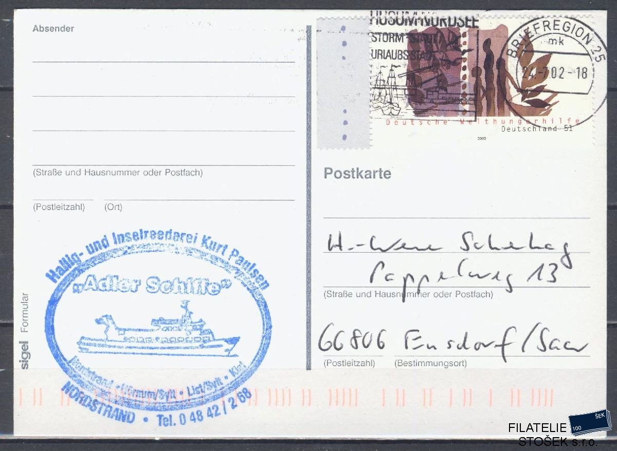 Lodní pošta celistvosti - Deutsche Schifpost - Adler
