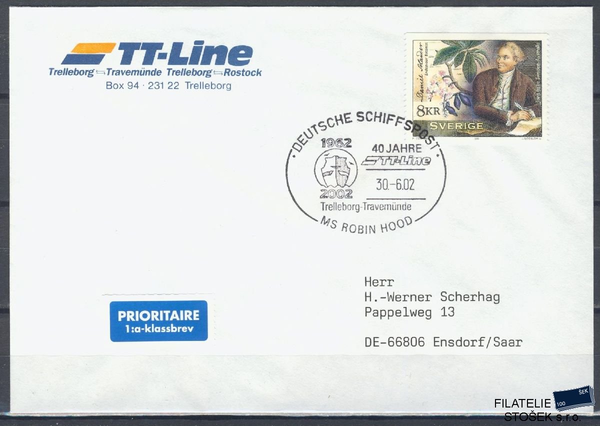 Lodní pošta celistvosti - Deutsche Schifpost - Robin Hood