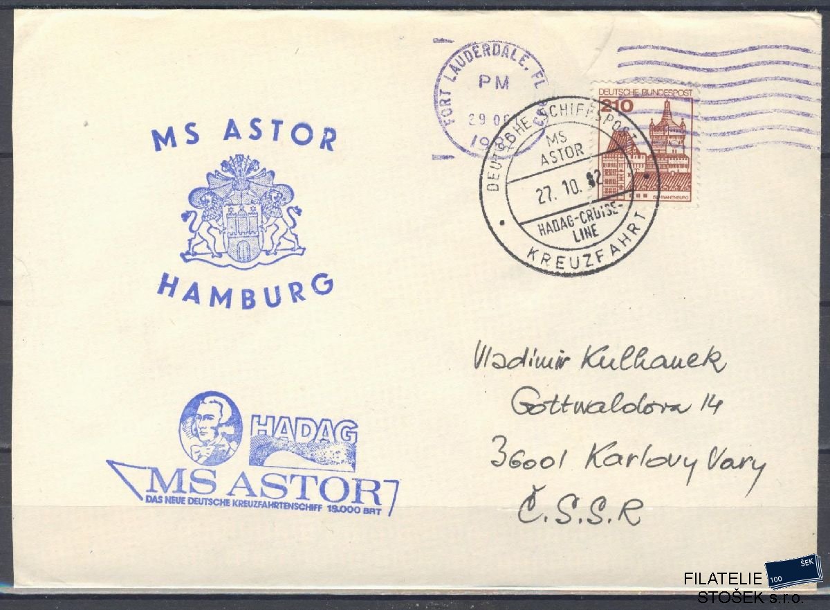 Lodní pošta celistvosti - Deutsche Schifpost - Astor