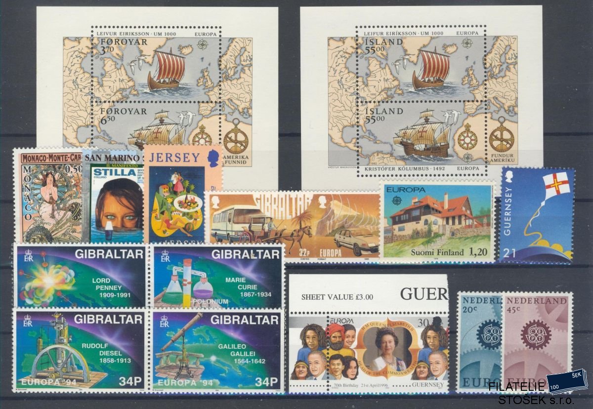 Evropa-Cept známky - sestava známek na kartičce A 5