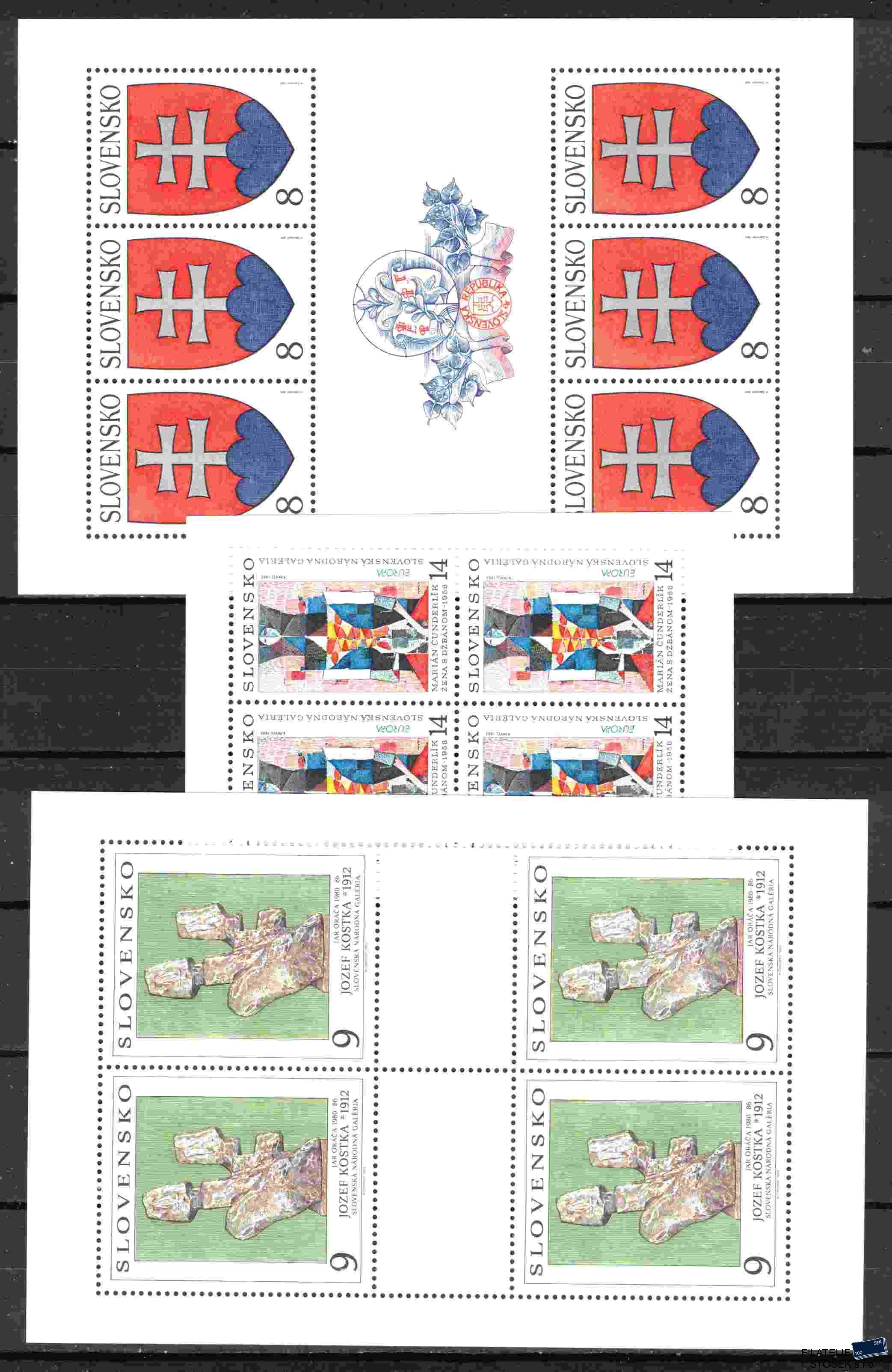 Slovensko známky 1993 - kompletní sestava PL na kartičce A5
