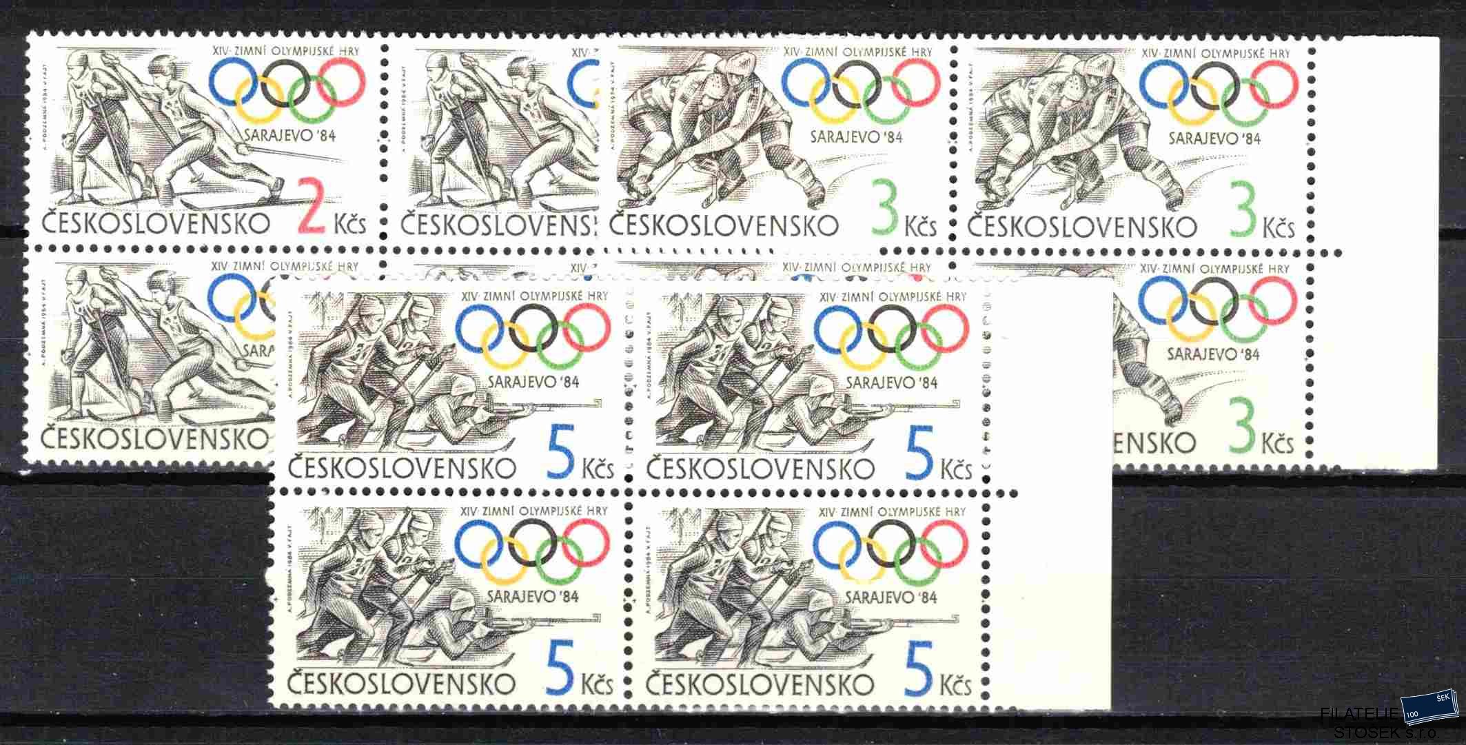 ČSSR známky 2629-31 Čtyřbloky krajové