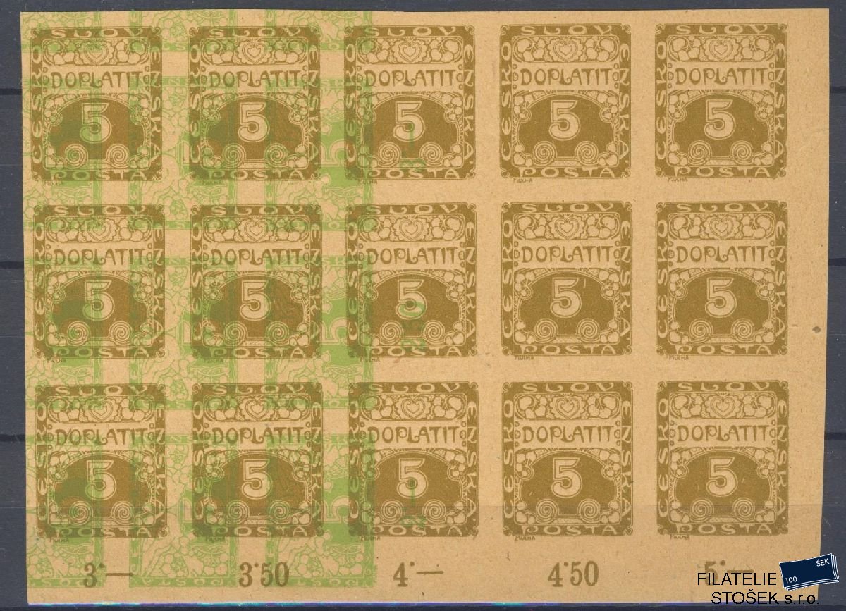 ČSR I známky DL1  15 Blok Zt - Makulaturní papír